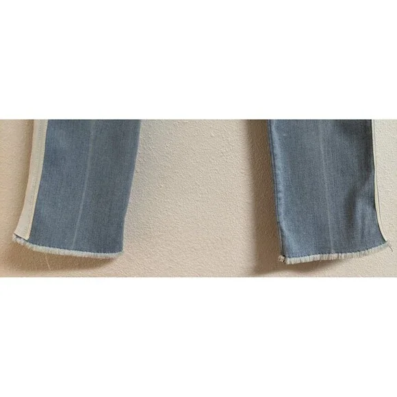 NEW~VERONICA BEARD Carly Kick Flare High Waisted Tuxedo Stripe Cropped Jeans 29 - Picture 7 of 16